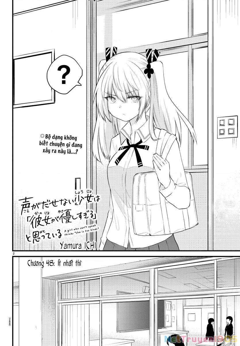 Cô bạn bị mất đi giọng nói luôn nghĩ rằng "Cậu ấy dịu dàng thật đấy" Chapter 48 - Trang 2